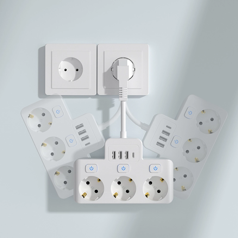 3 Outlet EU Power Strip with Individual Switch
