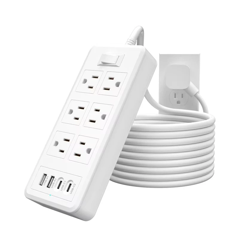 6 Outlets 4 USB Ports US Power Strip