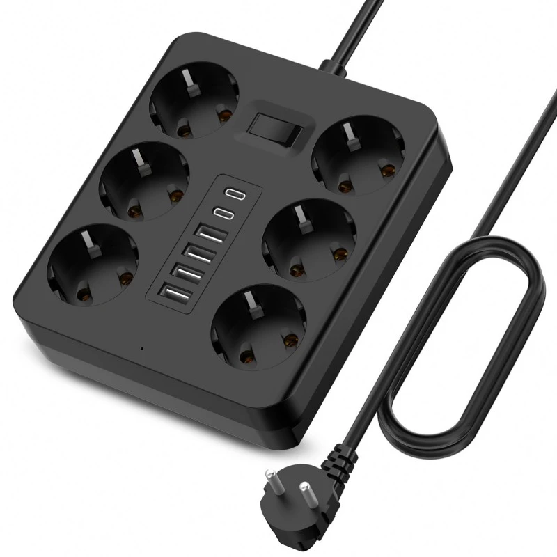 6 Outlets EU Plug Power Strip