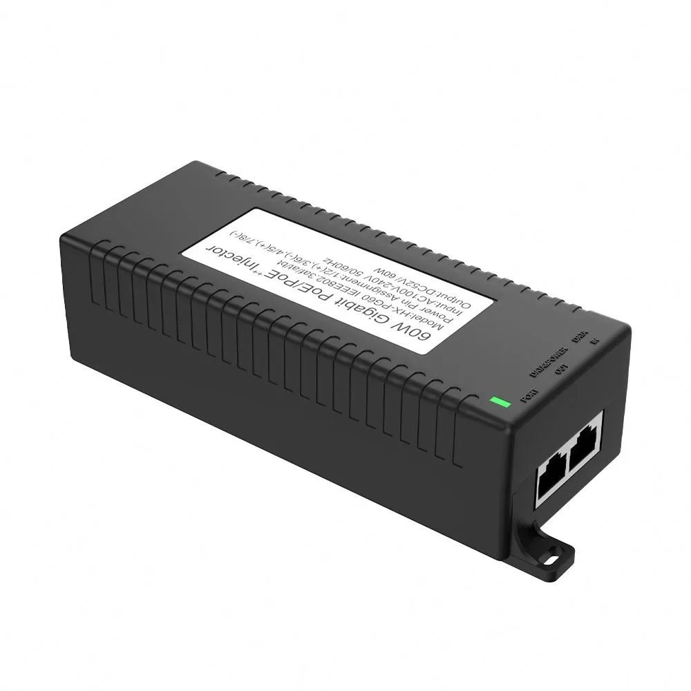 60W desktop POE injector with IEEE802.3AF/AT/BT