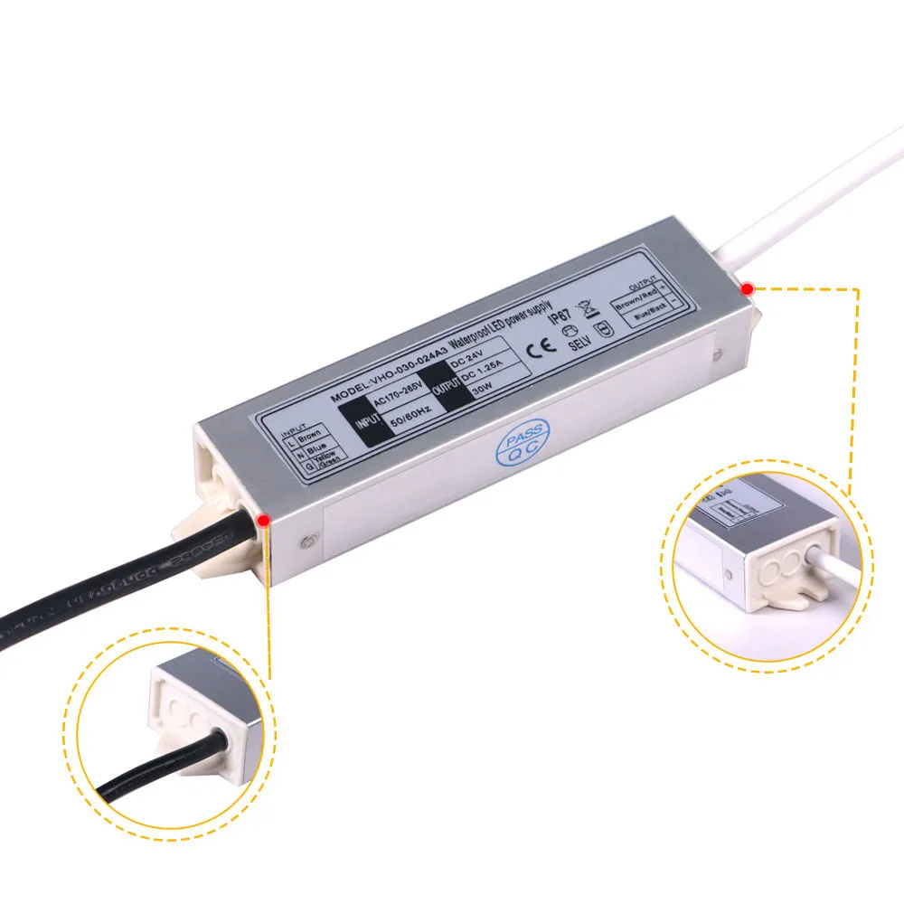 Ultra Slim Aluminum Casing 36w 100-240v Power Supply Adapter